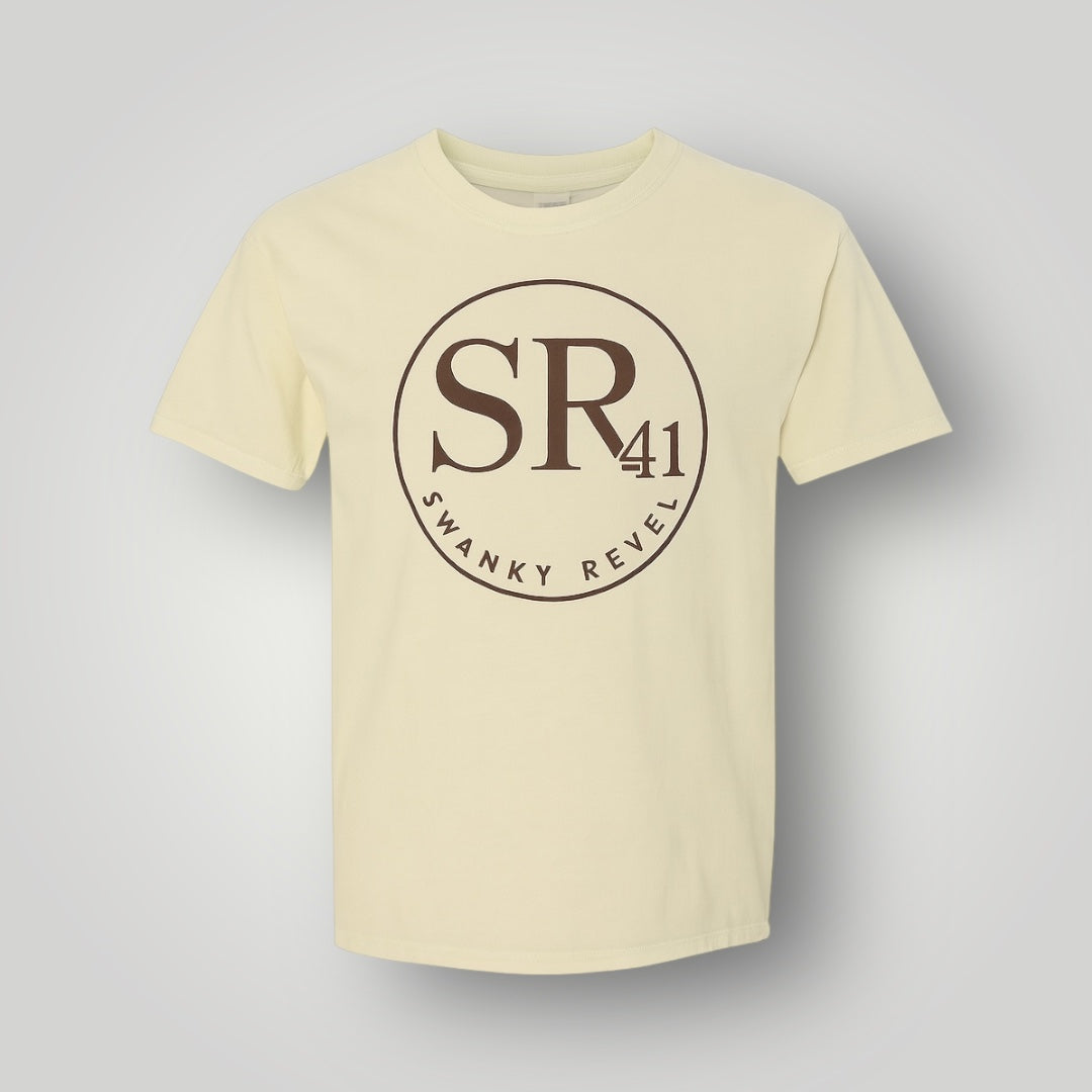 PRE-ORDER Swanky Revel Shirt Comfort Colors Ivory with Brown Logo Size Small-4XL